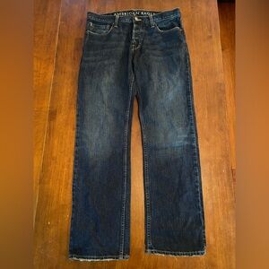 American Eagle Men's Straight Button Fly Jeans Size 32x32 Dark Wash 100% Cotton